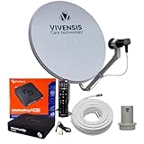Kit Antena Receptor Digital Midiabox SE-2 Lnbf 5g Ku Cabo Cor Preto 110v/220v