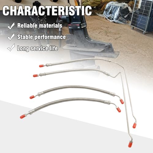 Image of Saihisday 4Pcs 32-864588 Trim Tilt Hydraulic Ram Cylinder Hose Kit, Replacement for Mercruiser Alpha One with Trim Cylinder 15-9 /16 inch, Replaces 32-864589