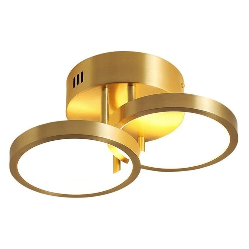 Lámpara de techo LED regulable de cobre para dormitorio y oficina moderna