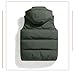 XDFVC Men's Hooded Puffer Vest Casual Quilted Sleeveless Jacket Fashion Oversized Solid Color Coats Winter Padded Ski Vests