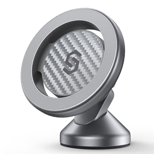 SYNCWIRE for MagSafe Car Mount - Kevlar Material Magnetic Phone Holder for Car Dash,360° Rotation Strong Magnets Car Phone Holder Compatible iPhone 17 Pro Max Air 16 15 14 13, MagSafe Car Accessories