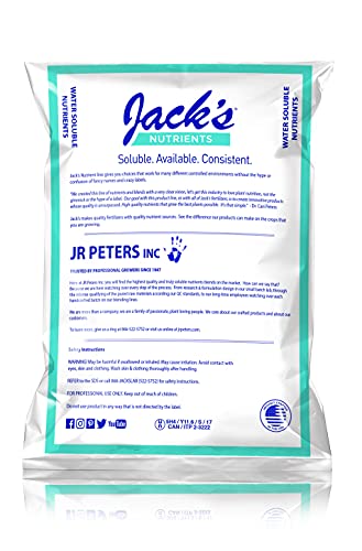 Image of Jack's Nutrients 15-5-20 Tap Water-Soluble Fertilizer, 25lbs - Lowers Water pH for Leaf and Root Growth in Continuous Liquid Feed Programs