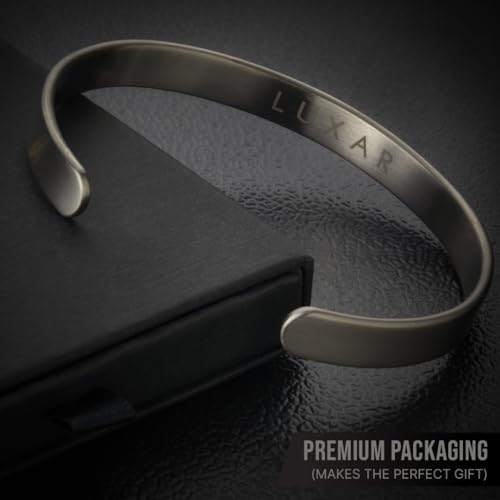 LUXAR Men's Titanium Cuff Bracelet | Solid Titanium Minimalist Bracelet Designed for Men | Available in Medium and Large Sizes | Explore the World of Luxar4