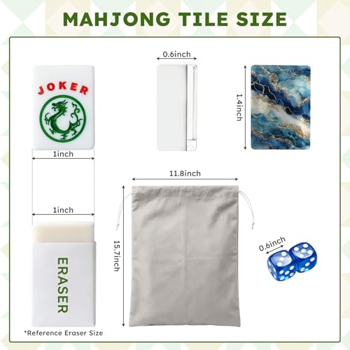 Set de Mahjong Americano con fichas acrílicas y bolsa miniatura 2
