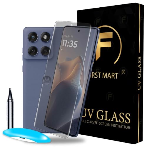 Image of FIRST MART Matte UV Tempered Glass for Motorola Edge 60 Fusion, Motorola Edge 60 Pro & Edge 60 | Anti-Glare Curved Screen Protector, 9H Scratch Resistant, Fingerprint Compatible, Case-Friendly | Pack of 1