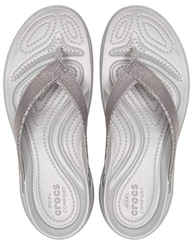 Image of Crocs womens Capri MetallicTxt Wedge Flip