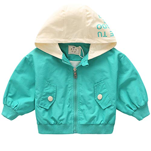 Little Kids Girls Spring Fall Zipper Pocket Hooded Casual Lightweight Sport Windproof Outwear Jacket
