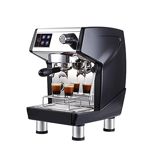 YWAWJ Máquina de Espresso, máquina de café con botón Digital de botón, Moldeado semiautomático de Leche, Peso Ligero y portátil/fácil de Limpiar (Color : Black)