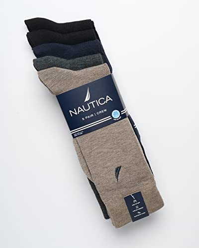 Nautica Mens Dress Socks - 5 Pack Breathable Comfort Stretch Crew-Length Work Socks for Men for Business Formal Wear (6-12.5)2