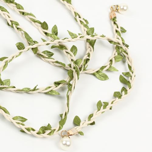 Waist Belt Artificial Leaves Rattan Braided Waist Rope Tie Belt for Women Girls Dress Clothing DIY Accessories Gift Wrapping3