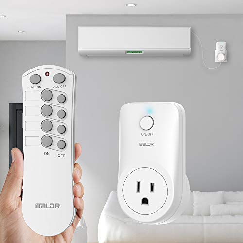 BALDR Remote Control Outlet, Wireless Remote Light Switch, Electrical Outlet Switch On Off for Household Appliances, White (1-Pack)