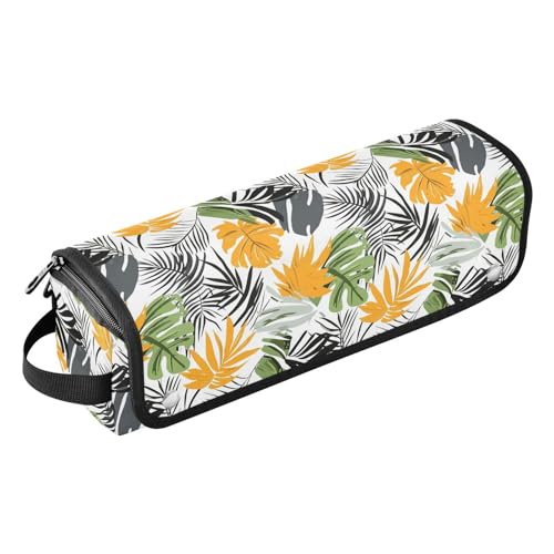 Bolsa para herramientas de cabello con plantas tropicales y hojas, resistente al calor, ideal para planchas, rizadores y organizador de viaje miniatura 1