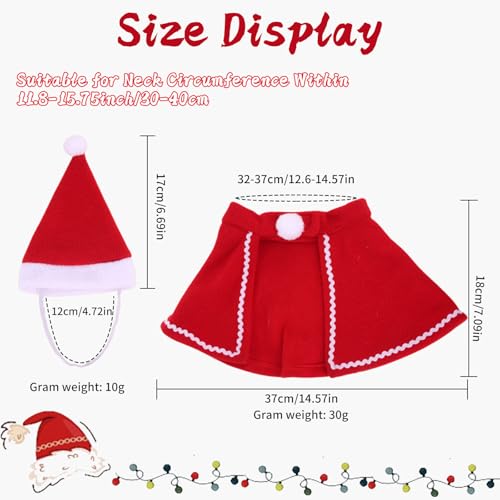 2 Pièces Costume Chat Chien Noël, Réglable Cape de Noel Bonnet de Noël, Déguisement Vêtements Tenue Noel Chien Chat, pour Petits Chiens Chats Chaton Cosplay Fête – Image 3
