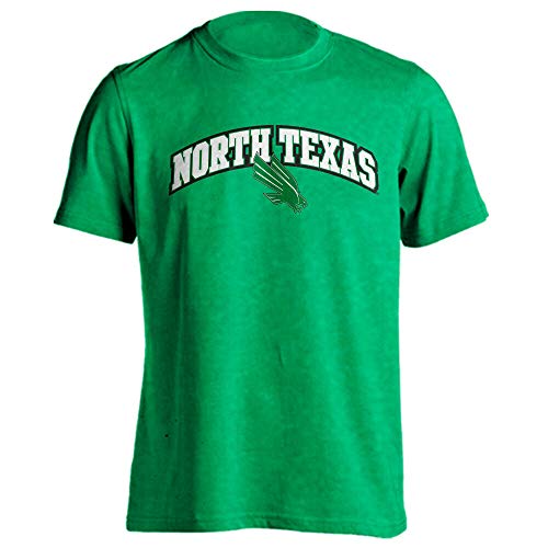Sport Your Gear North Texas Mean Green Classic Arch Mascot Basic Collegiate Short Sleeve T-Shirt (Kelly Heather, X-Large)