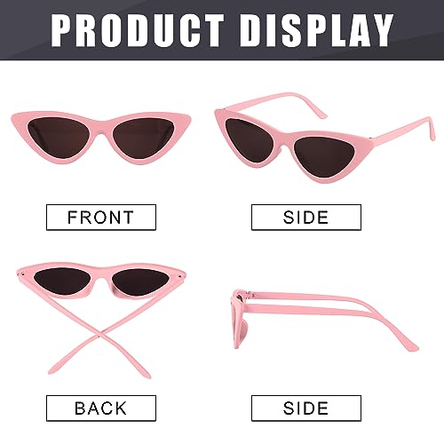 BOXOB 2pcs Cat Eye Sunglasses for Women Sunglasses Retro Cat Eye Sunglasses for Bachelorette Party with Sunglasses Pouches4