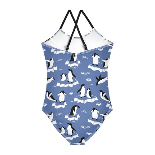Girls Cute Penguins Swimsuit One Piece Bathing Suit Kids Swimming Suits Beach Swimwear 3-10T2