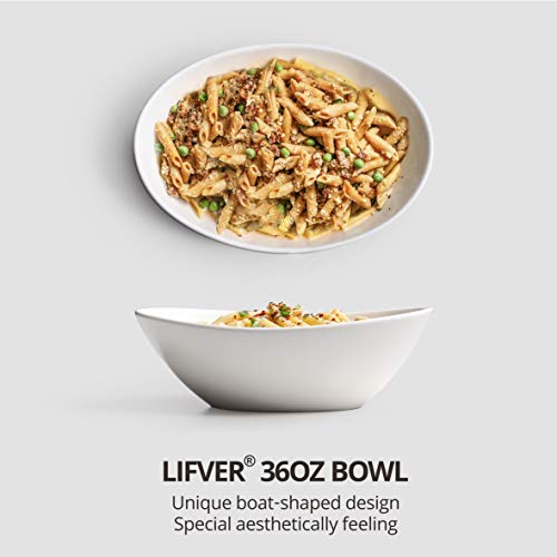 Lifver 9" Serving Bowls, Porcelain Large Serving Dishes, 36 Ounce For Salads, Side Dishes, Pasta, Oval Shape, Good Size For Dinner Parties, Salad Serving Sets For Thanksgiving, Set Of 4 #TOP3