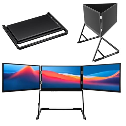 Image of 15.6 inch Triple Laptop Screen Extender, 1080p Fhd Portable Monitor for Laptop USB C HDMI, Plug-Play Monitor Extender for Triple Display, for Mac /Windows, for 13 inch-17.3 inch Laptops