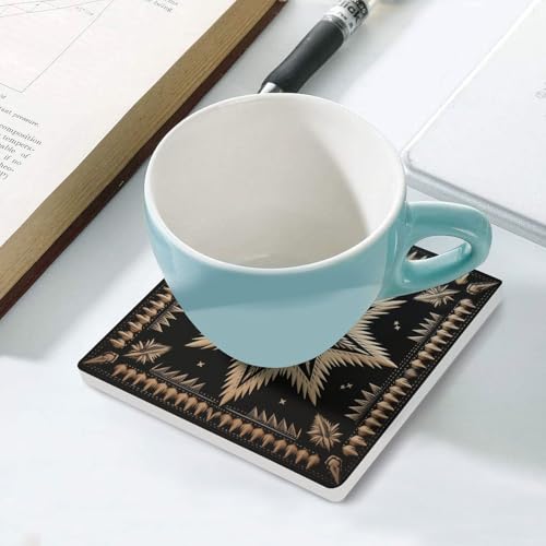 Dessous de verre réutilisable imprimé ethnique - Protection table basse