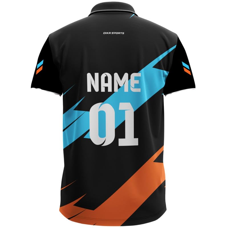 Image of Dika Sports Cricket Custom Player Name and Number Jersey Cricket Tshirt for Men | 2 Year to 5XL