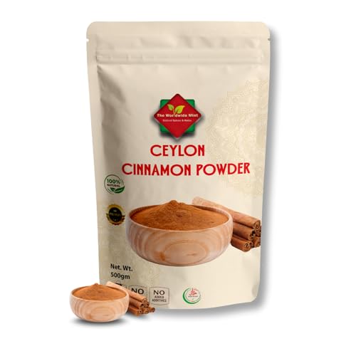 Ceylon Cinnamon Powder (500G / 17.64) | Ethically Sourced 100% Authentic True Ceylon | Cinnamon Ground | Dalchini Powder | Premium Quality | Natural | Non GMO| Vegan