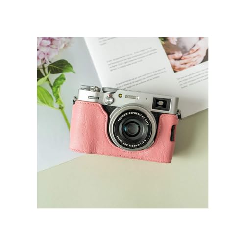 X100VI ボディ デジタル一眼カメラ カメラ保護 ボトム専用 レザーケース カバー カメラハーフケース ハウジングケース おしゃれ 便利 実用 人気 保護用 キズ防止 アクセサリー カメラ PUレザーケース(ピンク)