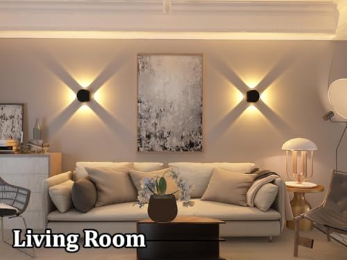 Image of fizzytech 12W LED Up & Down Wall Light, 4-Way Waterproof Decorative Wall Lamp, Warm White for Indoor & Outdoor, Balcony, Garden & Living Room, Pack of 2