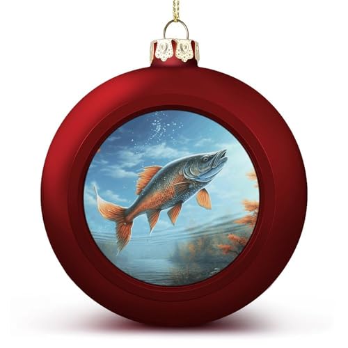 Boules de Noël, boules de Noël imprimées avec poisson volant de carthame, boules de Noël, boules de Noël