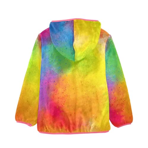 OTVEE Colorful Pigment Powder Kids Hoodie Jacket Fall Spring Full Zip Warm Outwear Coat2