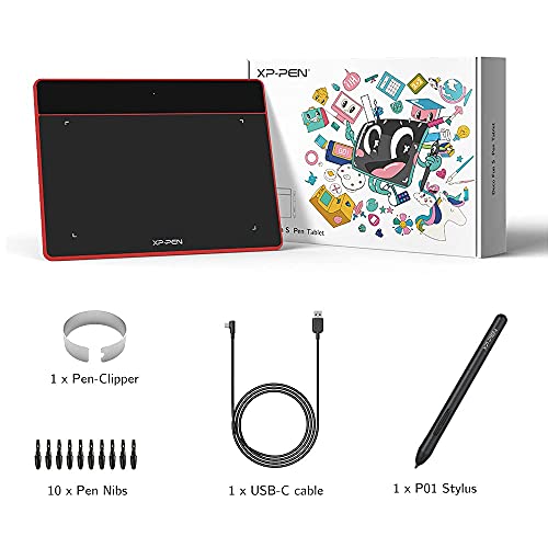 XP-PEN Mesa Digitalizadora Deco Fun S 15 x 10 cm, Tablet para Desenho Digital, Jogo OSU!, Ensino onl