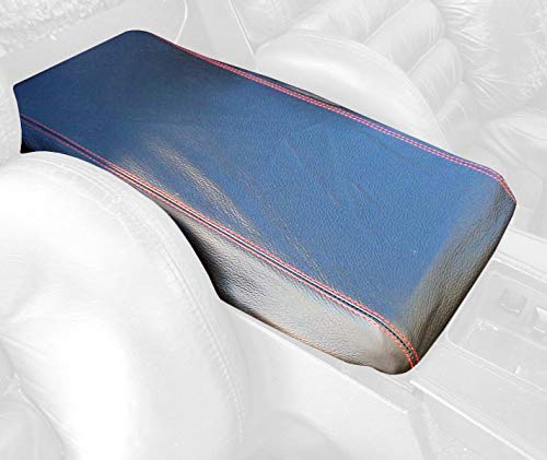 RedlineGoods armrest Cover Compatible with Chevrolet Corvette C4 1990-96. Tailor Made - not Universal. Genuine top-Grade Italian Black Leather with Blue Thread