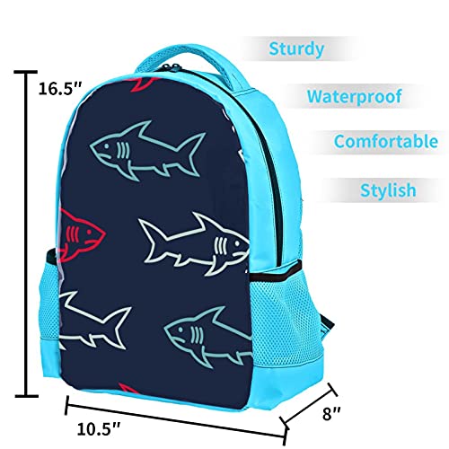 Sac à dos requin bleu imprimé Multicolore 9 pour enfant