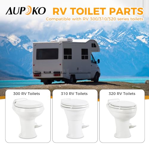 Image of Aupoko RV Toilet Seal and 3'' Socket RV Toilet Flange Kit Compatible with 300 /310 /320 RV Toilets, Replace 385345892 Flange, 385311658 Flush Seal and 385311652 Base Seal, 3 in 1 Combination Seal Kit