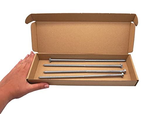 SKIR'CO (4 pcs) DIN 571 Zinc Plated Steel Hexagon Head Wood Screws M8 x 260 mm, Coach Screws, Hex Screw, Lag Bolts - Image 4