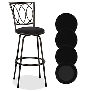 Deisy Dee 4PCS Round Bar Stool Seat Covers Stretch Round Chair Covers for 13-16 Inch Stool Chair (Black)
