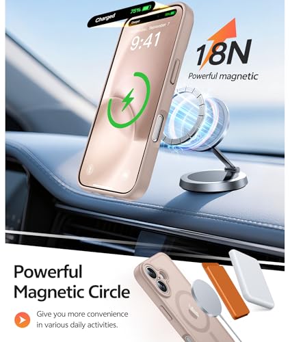 Image of FNTCASE for iPhone 16 Case: [Compatible with Magsafe] Translucent Matte Cases with [Full Camera Protection] [Screen Protector] Military Grade Shockproof Protective Phone Cover - Desert Gold