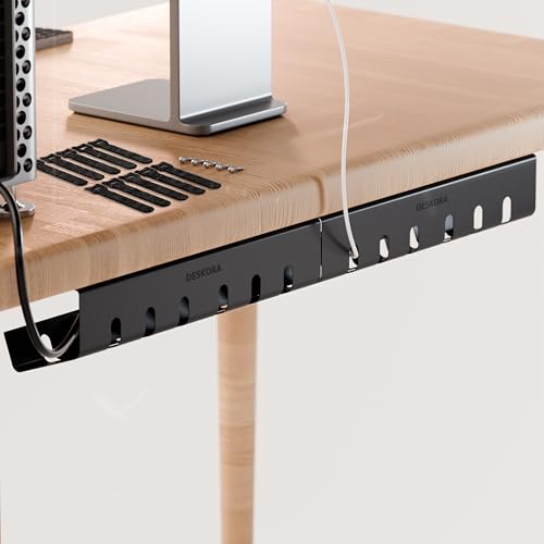 Rangement câble bureau pour multiprises et cable management PC avec fixations