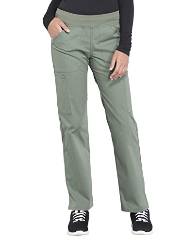 Cherokee Workwear Professionals Mid Rise Straight Leg Pull-on Cargo Scrub Pant, M Petite