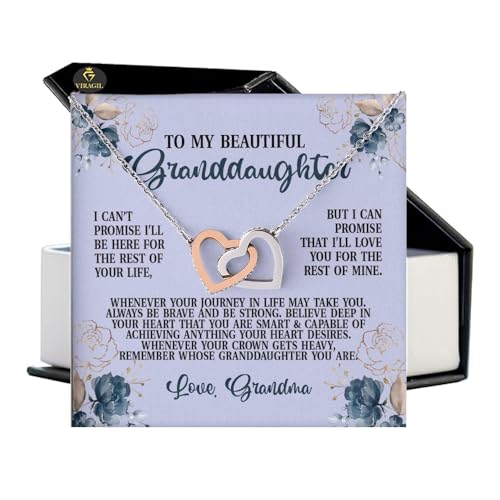 To My Beautiful Granddaughter Gifts From Grandma Grandpa and Necklace Birthday for Granddaughter Message Card Necklace From Grandmother or Grandpa Jewelry Charm Present with Message Card and Gift Box