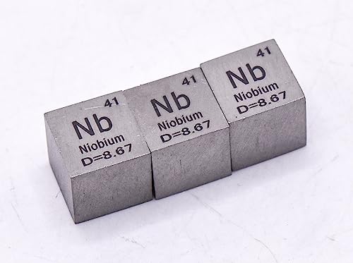 Image of 0.39 inch 10mm Niobium Metal Cube Nb up to 99.9% Pure Periodic Table Element Engraved Density Collection Science Education Display Block Cube + Acrylic Case Box - 1PC