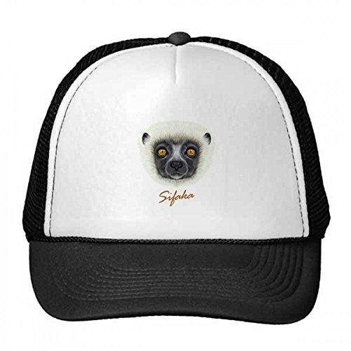 Gorra de béisbol del mono sifaka transpirable contra sudor en niños activos blancos