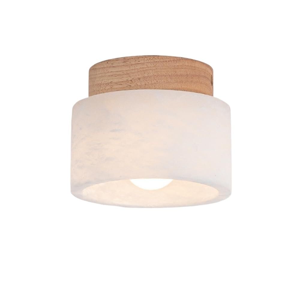 LYOUAE Nordic Modern White Marble Ceiling Lamp Fixtures Vintage Hallway Semi Flush Mount Ceiling Light
