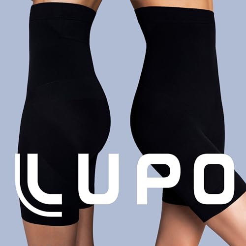 LUPO Cinta Feminino Diminui Barriga Shorts Compressão Levanta Bumbum Emana, Preto, M