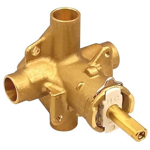 Replacement for 2520 Pressure Balancing Tub and Shower Valve, 4 Ports, 1/2 Inch CC Connections, Brass