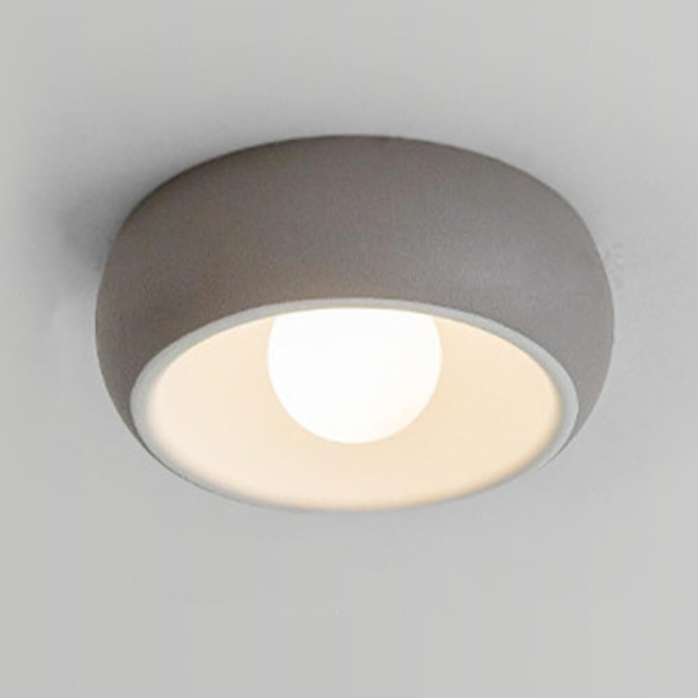Okrągła Lampy Sufitowa Do Montażu Podtynkowego, Nowoczesna Prosta Szklana Lampy Sufitowa 3 Kolory Przyciemniane Oświetlenie Sufitowe Do Kuchni Salon Kawiarni(Gray)