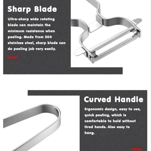 Hongmeru Potato Vegetable Peeler, Y-Shaped Multifunctional Peelers, Speed Apple Fruit Peelers, Lightwight Good Grip & Durable Kitchen Premium Stainless Steel Peeler, Silver - Image 4