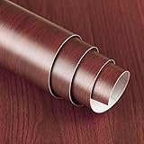 JSEVEM 24'×197' Faux Cherry Wood Grain Wallpaper Peel and Stick Red Brown Wood Contact Paper Vinyl Wrap Removable Self Adhesive Wall Sticker for Furniture Kitchen Cupboard Backsplash Table Countertops