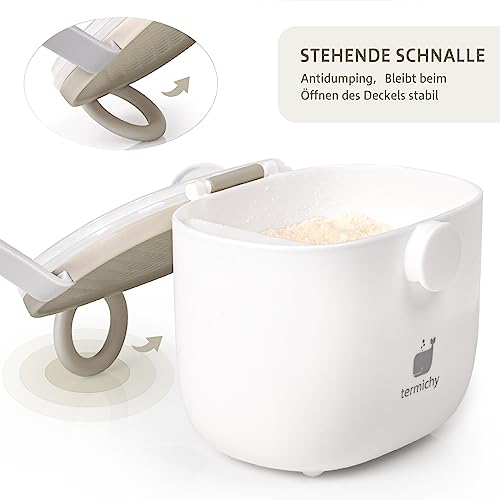 Termichy Milchpulver Portionierer baby, Milchpulver-Spender, 250g luftdichter tragbarer Milchpulver-Behälter für Reisen, mit Schaber und Löffel (Khaki,1 Stück)