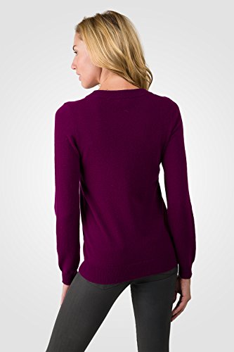 Image of JENNIE LIU Women's 100% Pure Cashmere Crew Neck Sweater, Tight Knit Cozy Soft Hand Washable Long Sleeve Pullover