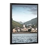 artboxONE Poster mit schwarzem Rahmen 18x13 cm Städte Assmannshausen - Bild weinberge Hessen Kirche